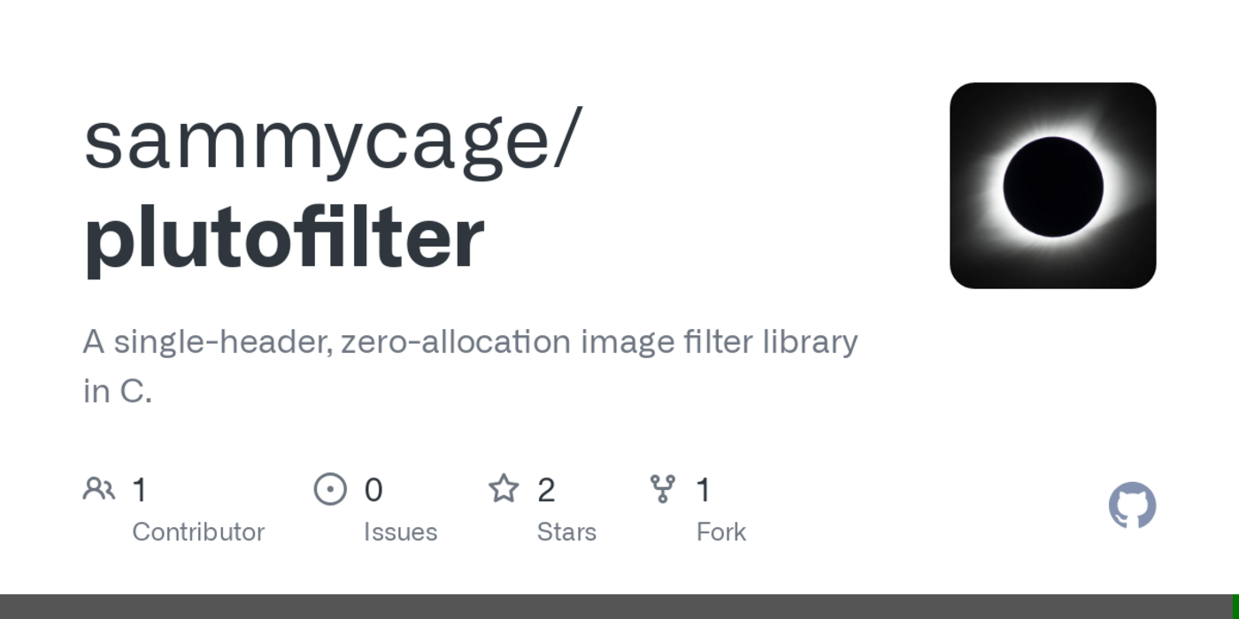 show hn plutofilter a singleheader zeroallocation image filter library in c