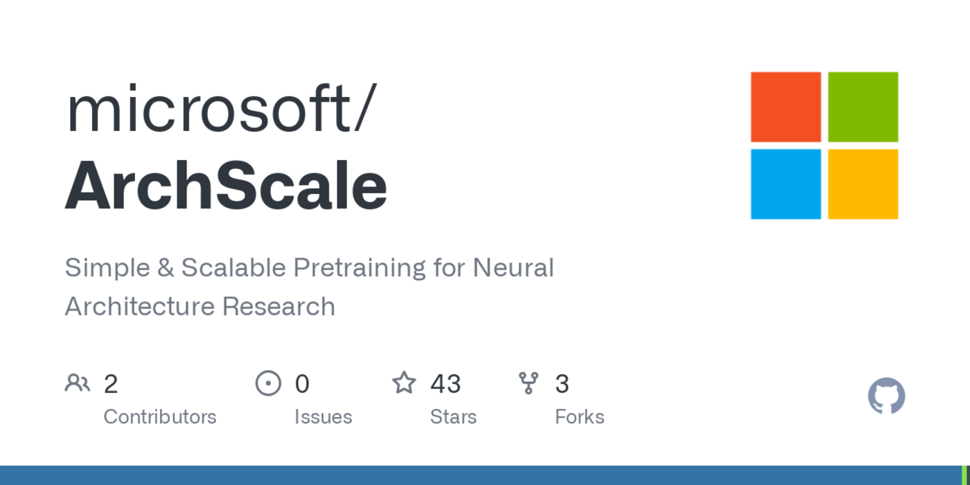 microsoft archscale simple and scalable pretraining