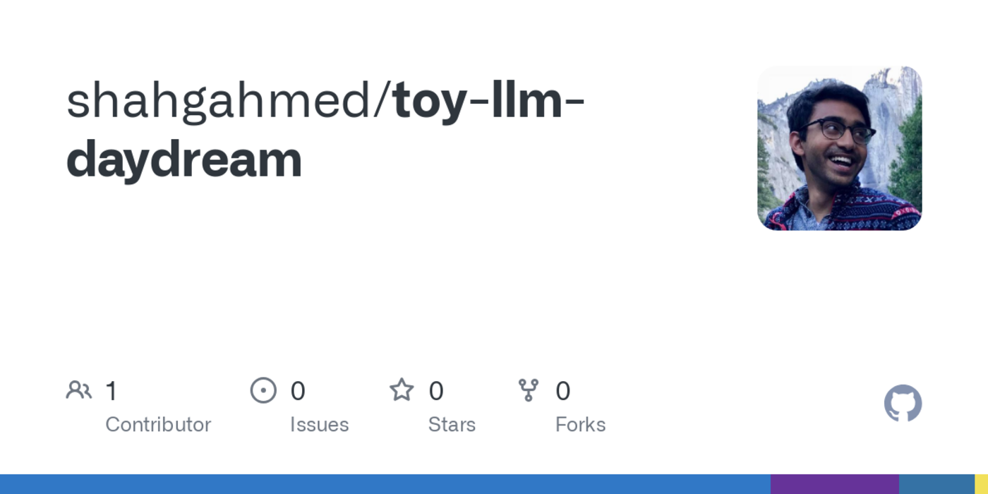 show hn toy llm daydreaming