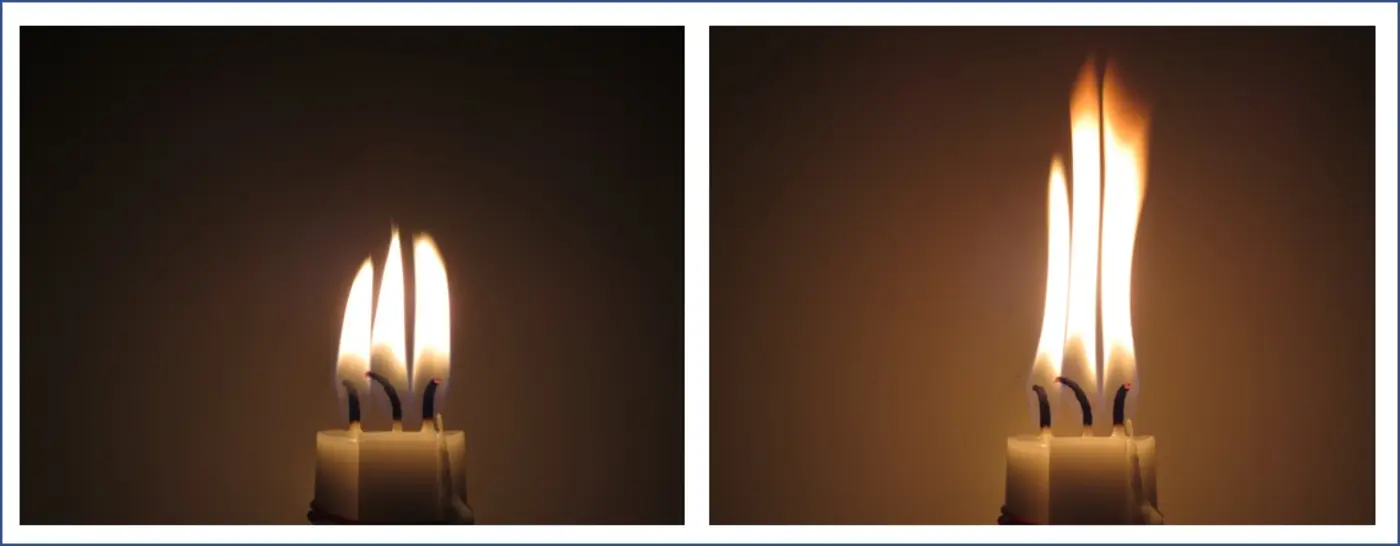 candle flame oscillations as a clock