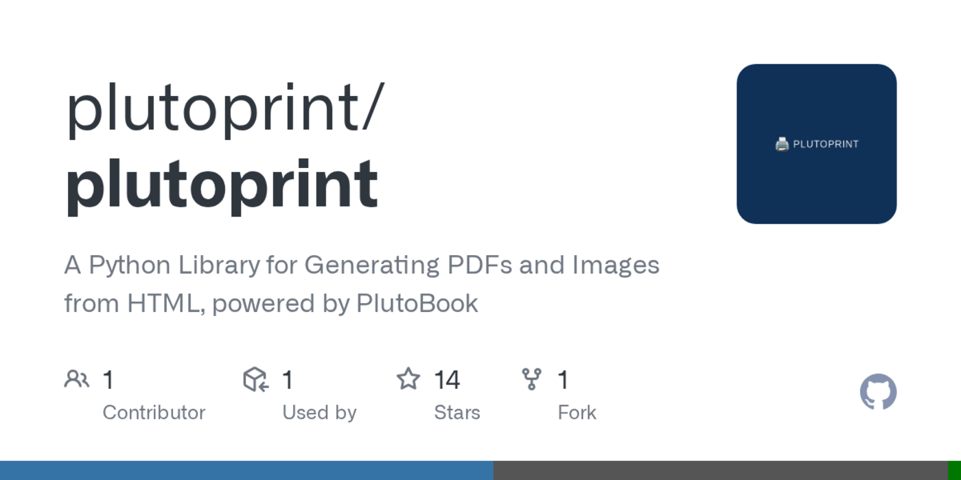 show hn plutoprint generate beautiful pdfs and pngs from html with python