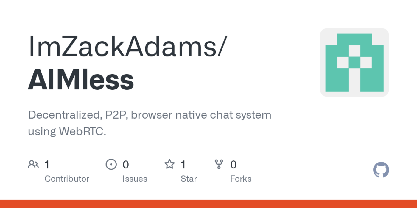 show hn aimless a 10 kb single file p2p chat app with zero dependencies