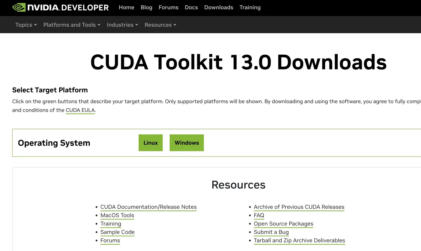 nvidia cuda toolkit 130 is out