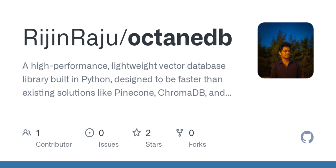show hn octanedb fast opensource vector database for python