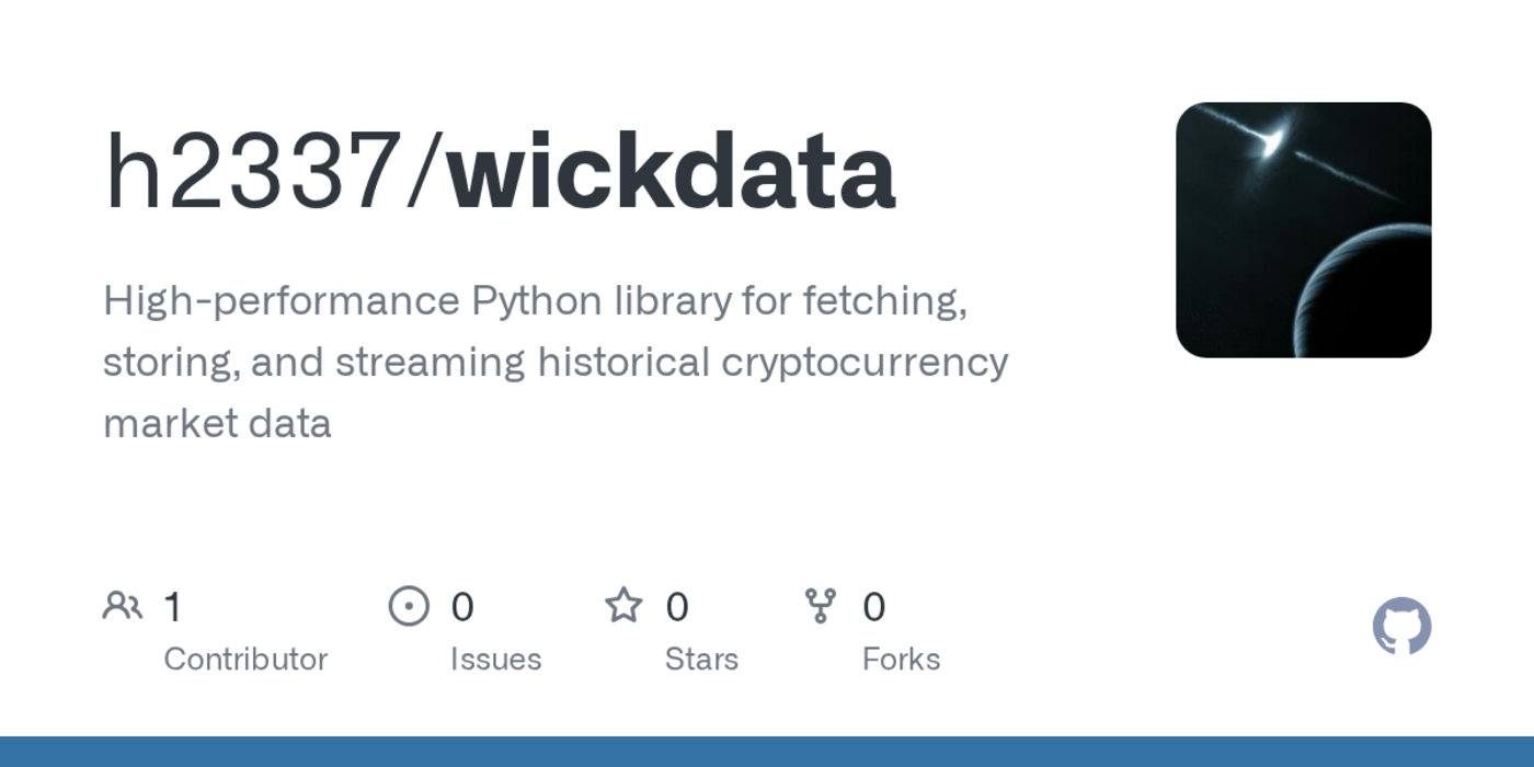 show hn python library for fetchingstoringstreaming crypto market data
