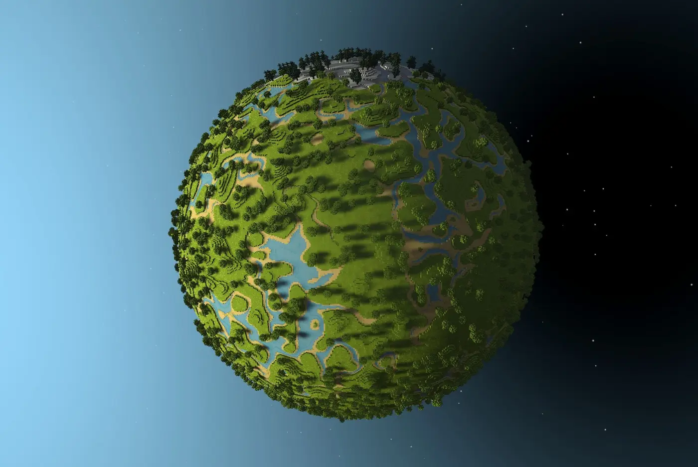 blocky planet making minecraft spherical