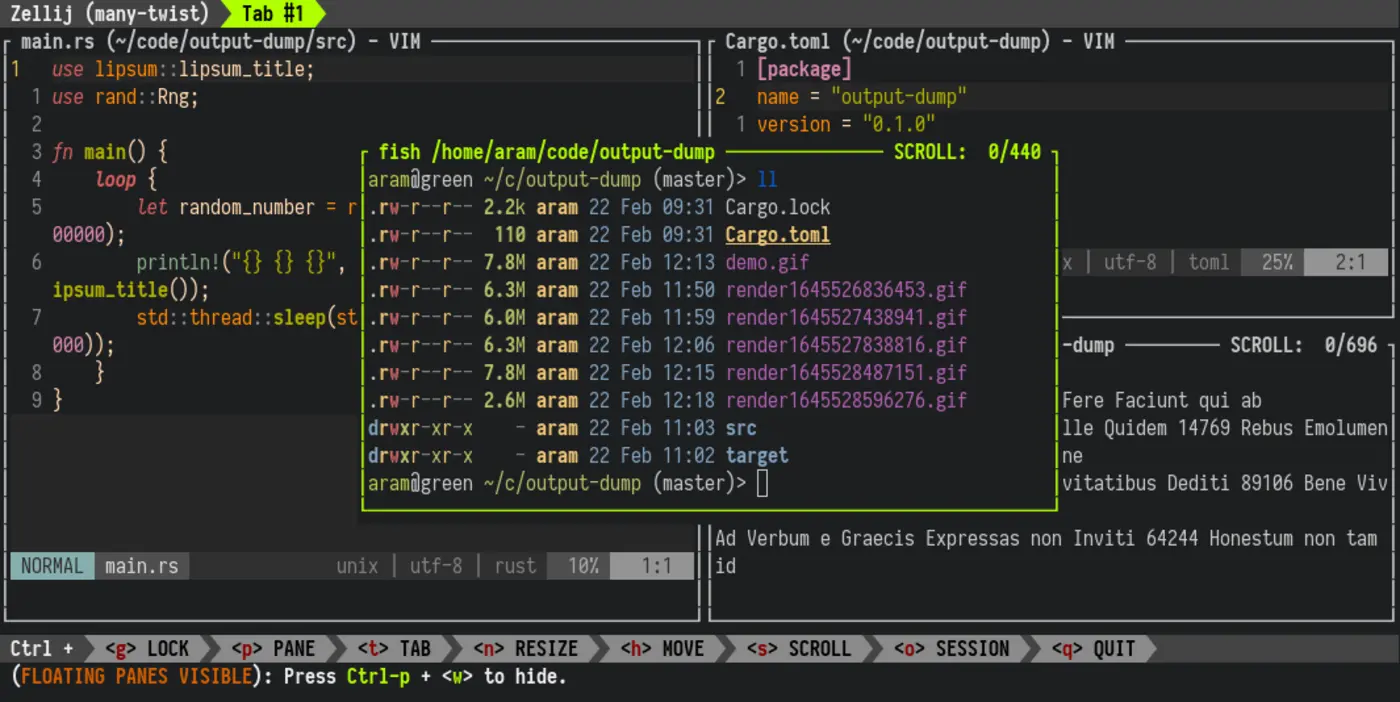 zellij a terminal workspace with batteries included