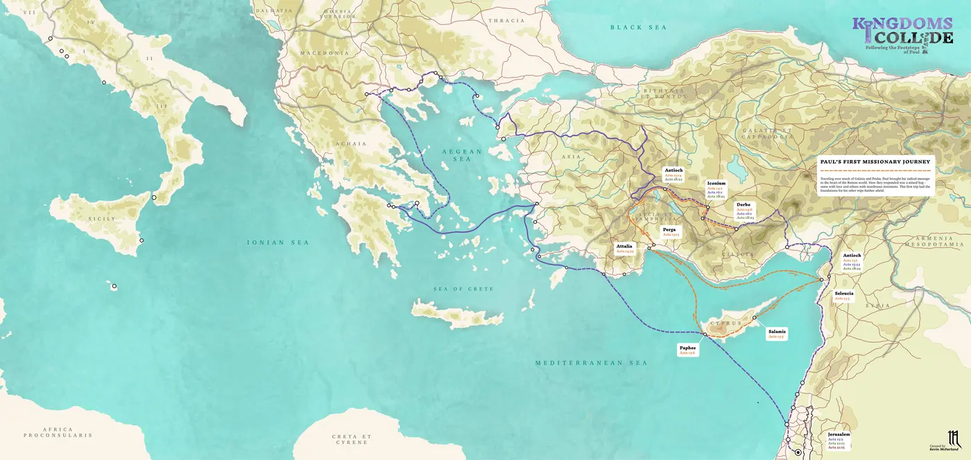 interactive map of paulx27s first century travels in roman world