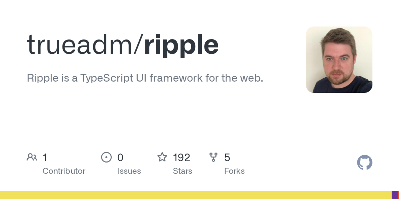 ripple is a typescript ui framework for web if react and svelte had a baby