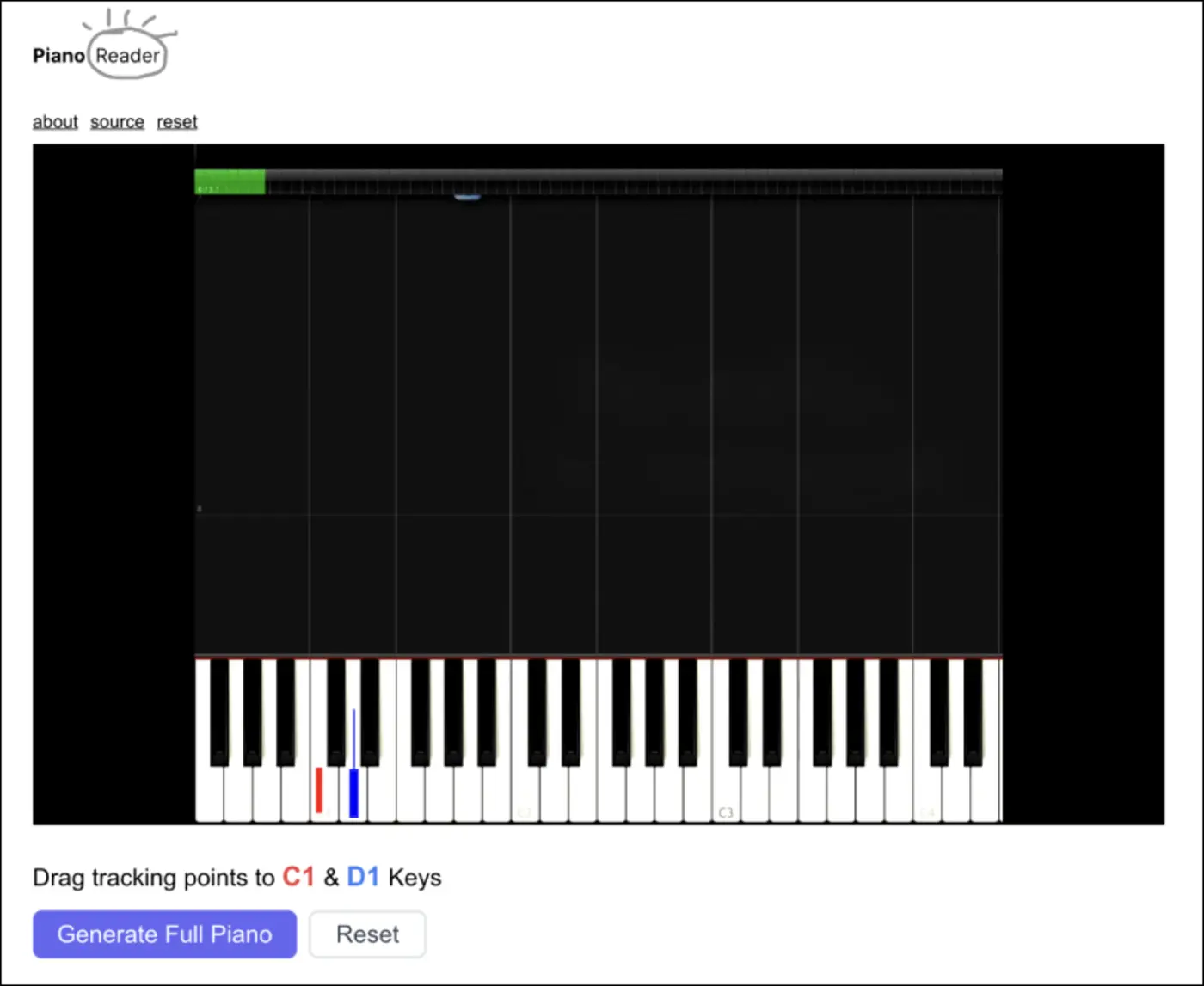 piano reader converting piano tutorial videos to notes