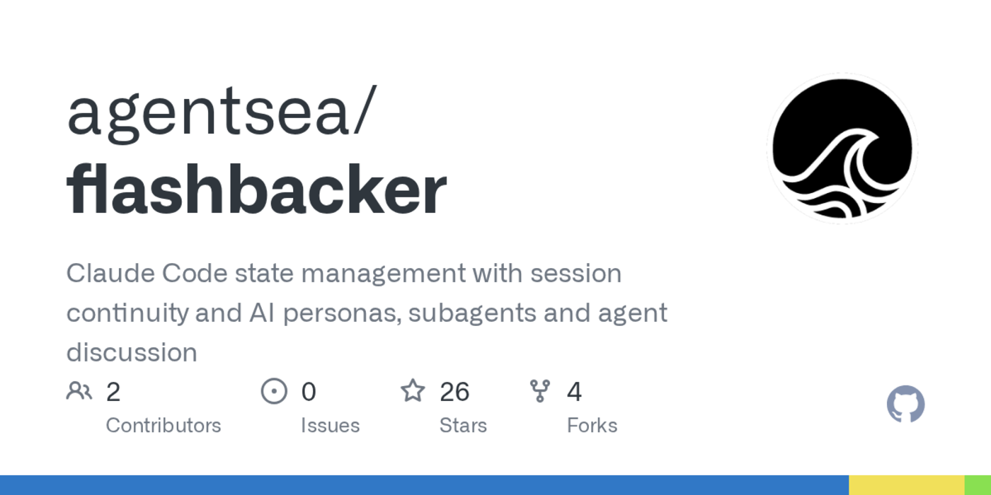 flashbacker claude code state management with session continuity and personas