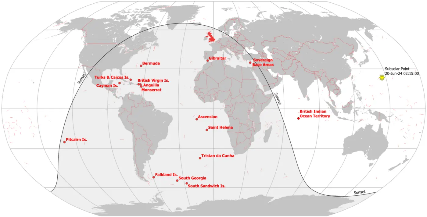 the sun sets on the british empire