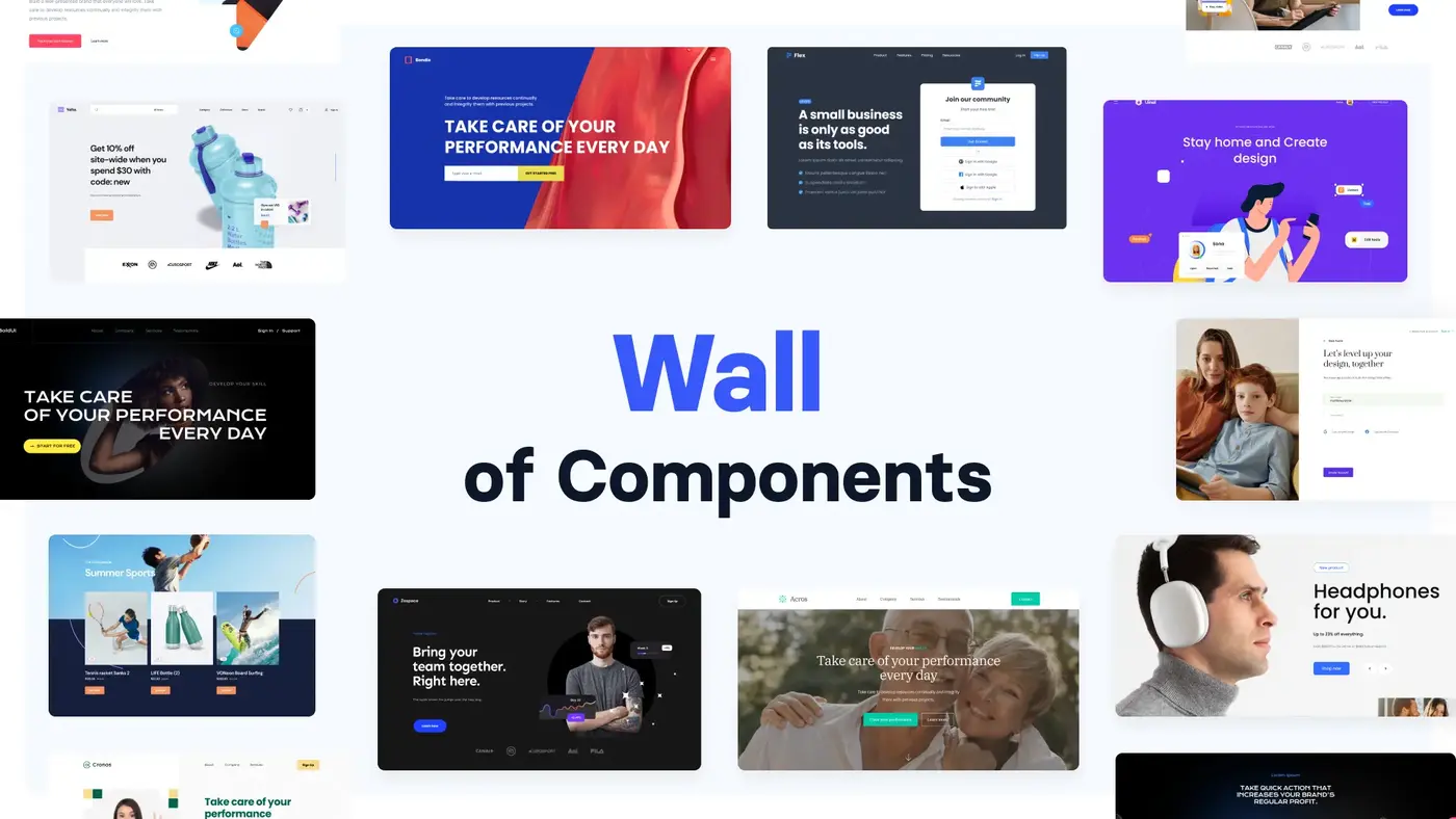 show hn design inspirations on an infinite wall of ui components