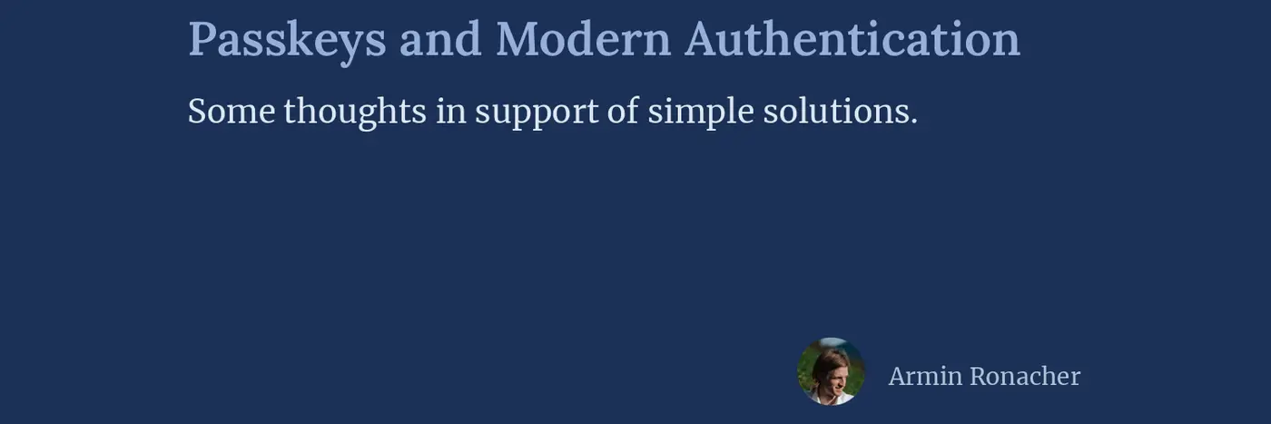 passkeys and modern authentication