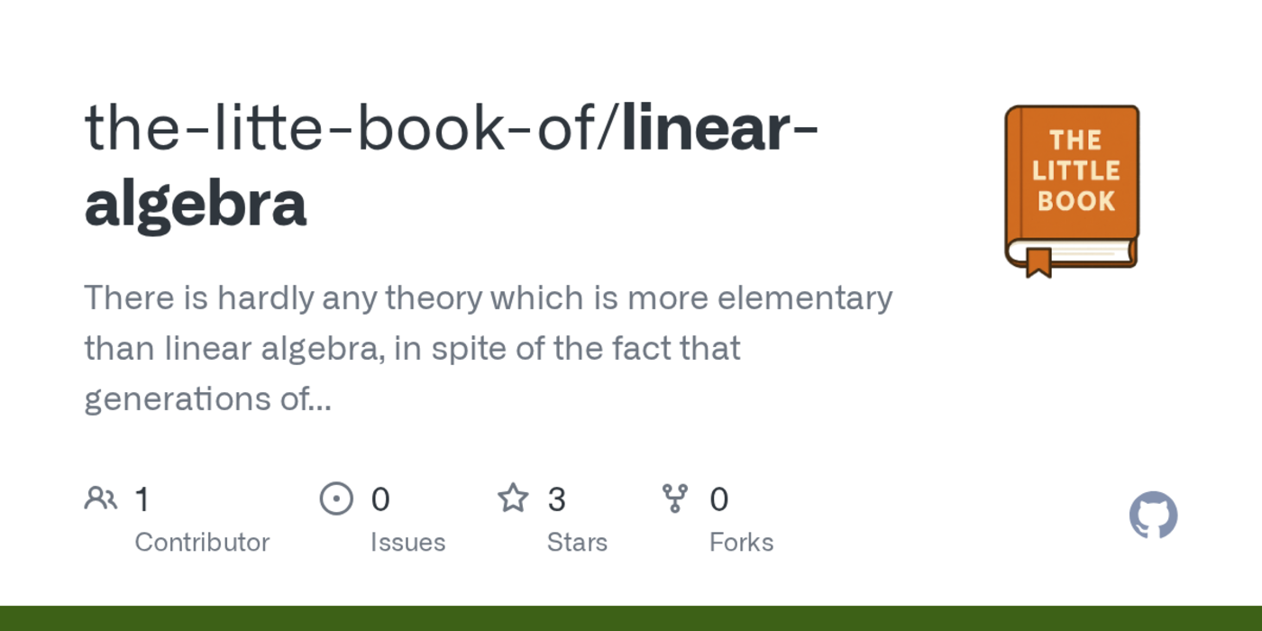 the little book of linear algebra