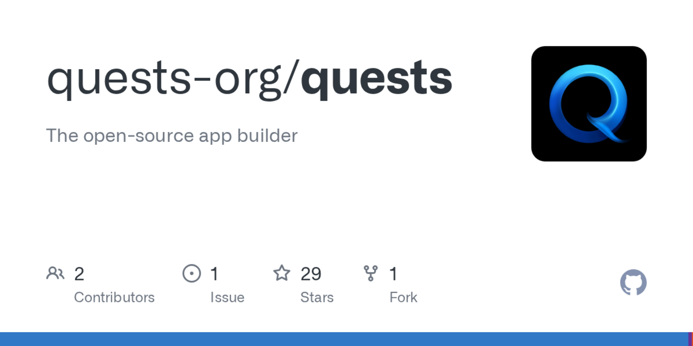 show hn quests the opensource app builder