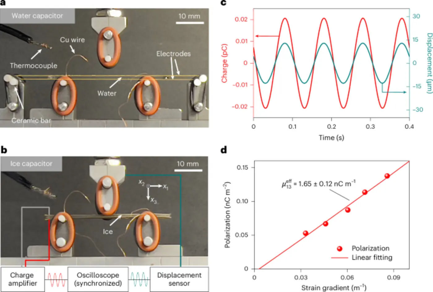flexoelectricity and surface ferroelectricity of water ice