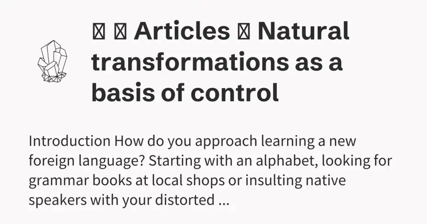 natural transformations as a basis of control
