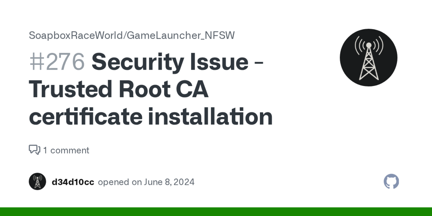 game launcher installs root ca certificate on your machine