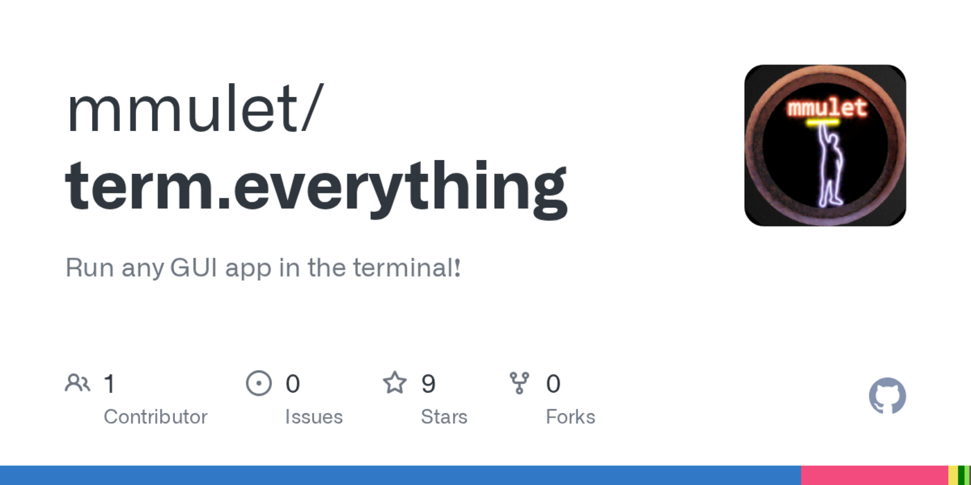 show hn run any gui app in the terminal with termeverything