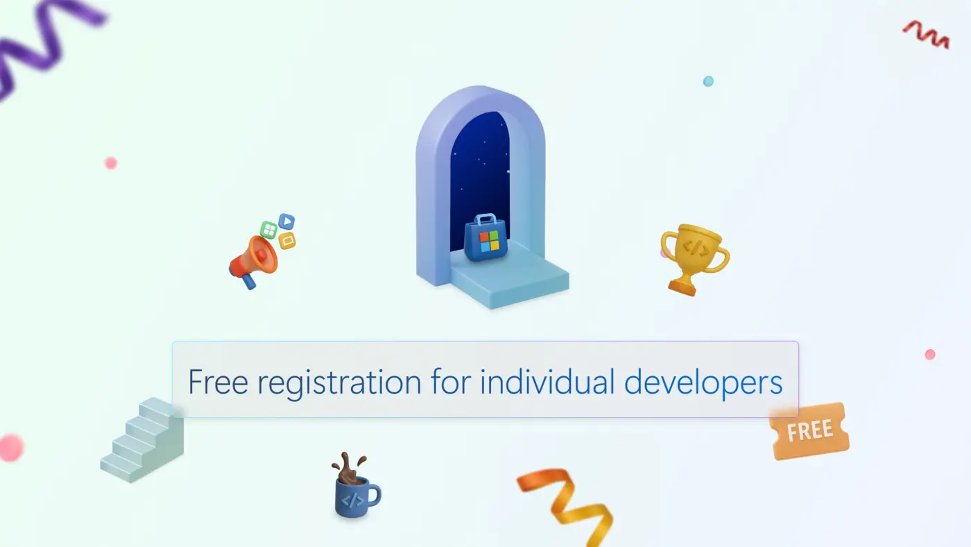 free developer registration for individual developers on microsoft store