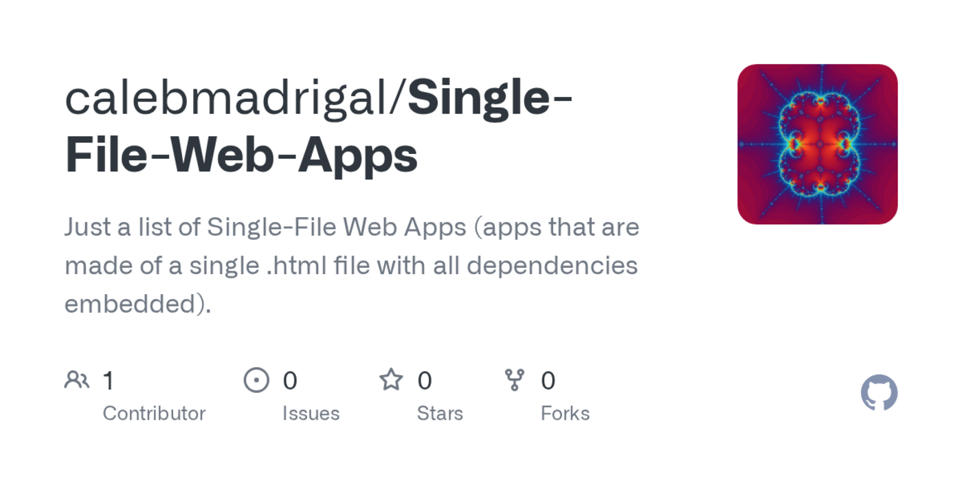 a list of single file web apps