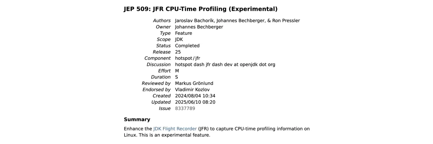 java 25x27s new cputime profiler 1