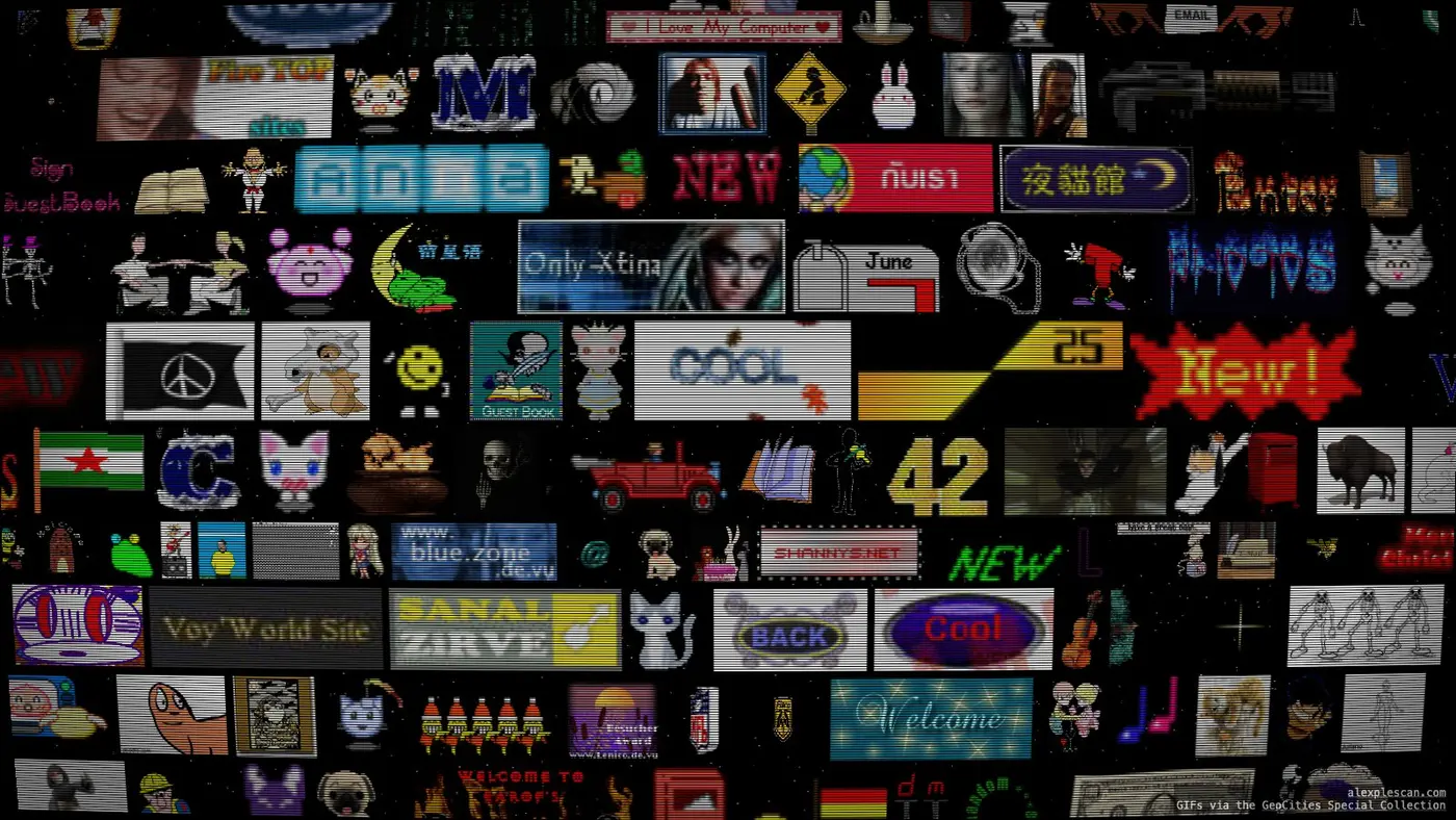just for fun animating a mosaic of 90s gifs