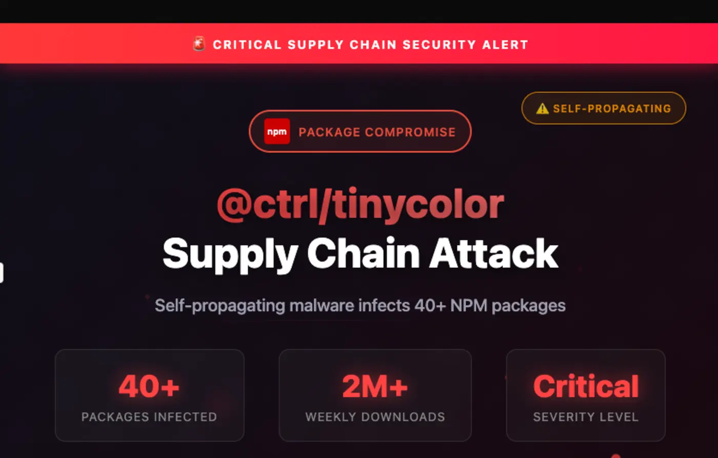 self propagating npm malware compromises over 40 packages