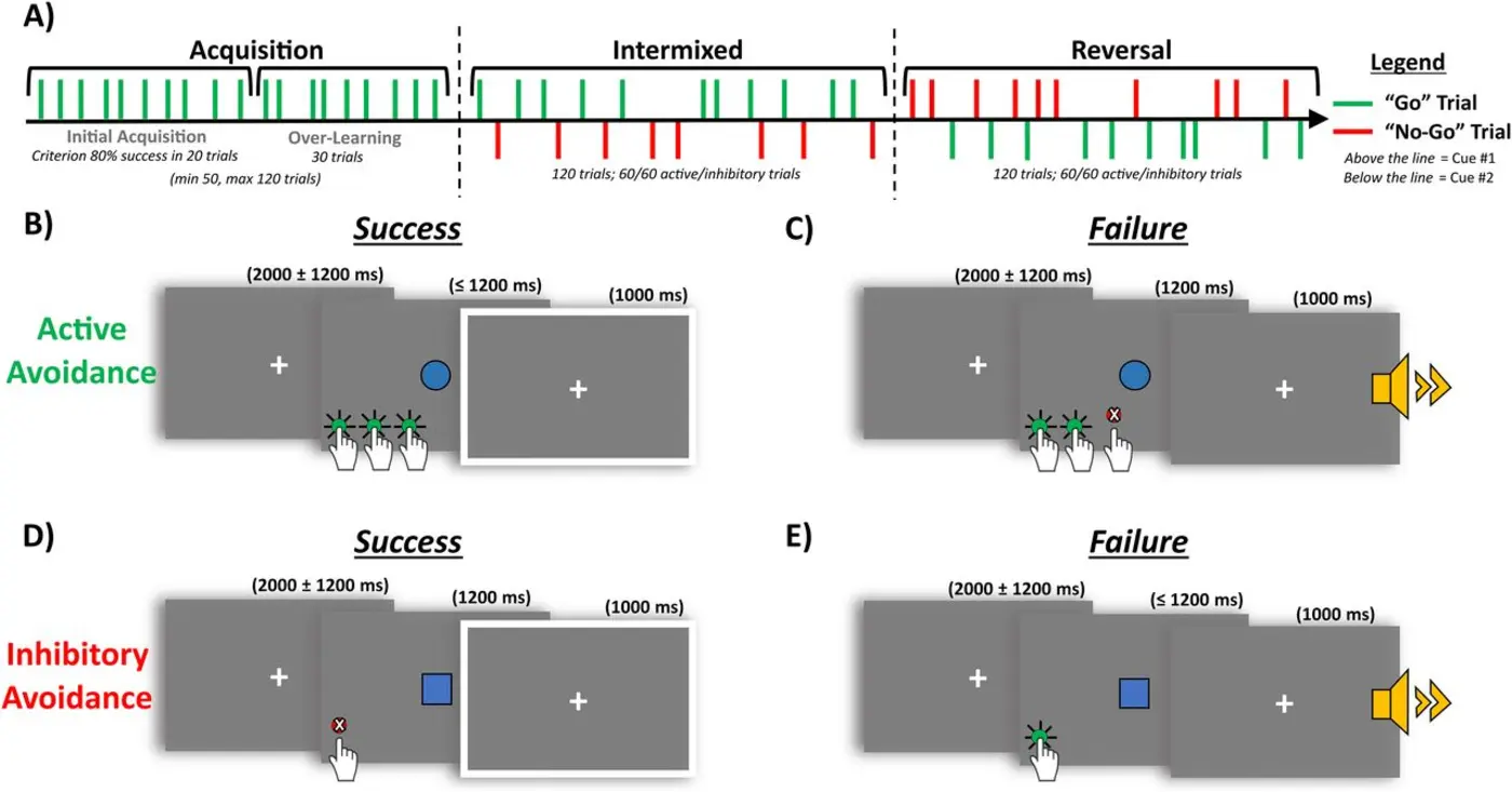 depression reduces capacity to learn to actively avoid aversive events