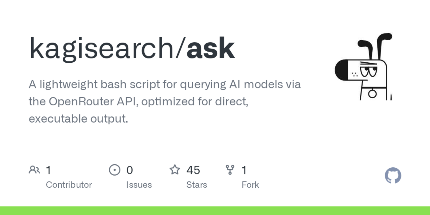kagi open sourced ask a bash script for quick ai queries in the shell