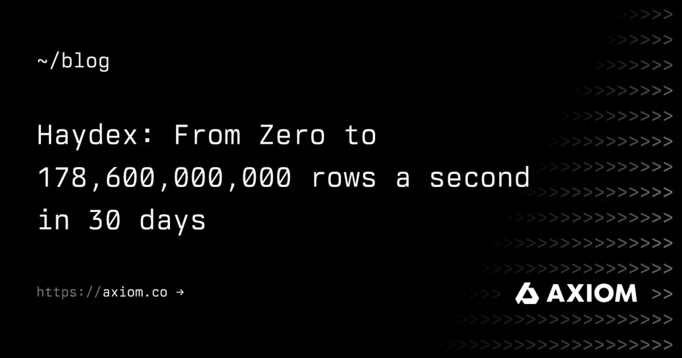 haydex from zero to 178600m rows a second in 30 days