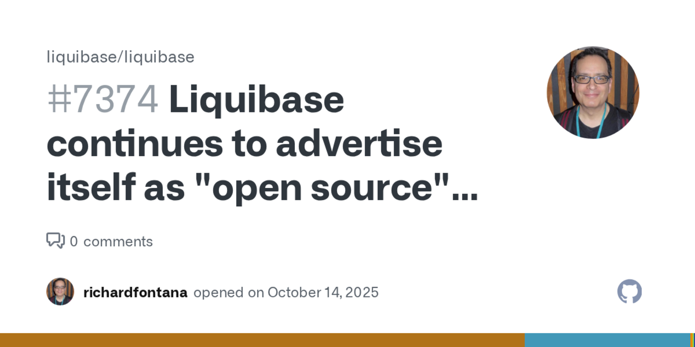 liquibase continues to advertise itself as quotopen sourcequot despite license switch