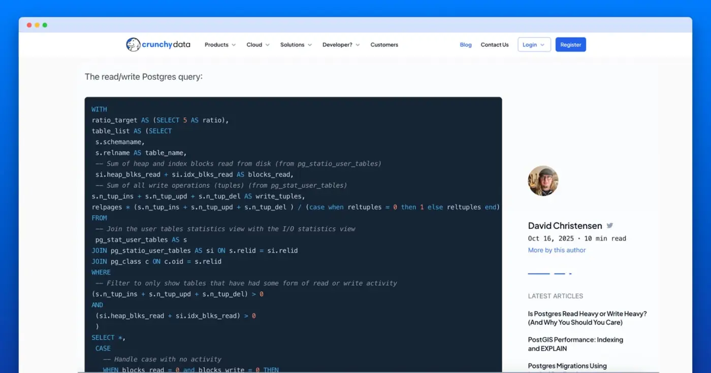 is postgres read heavy or write heavy