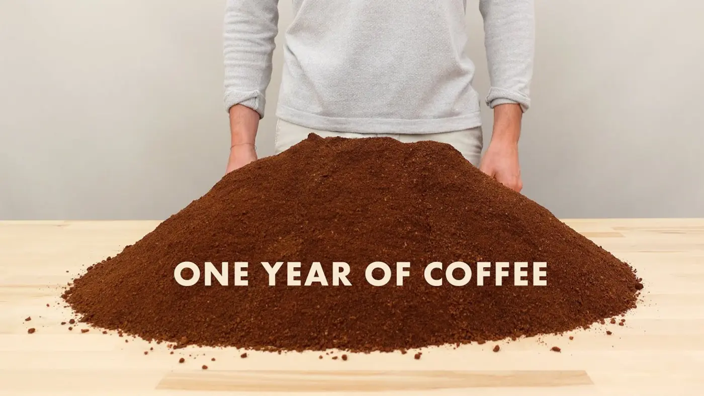 drinking coffee from a cup made of coffee video