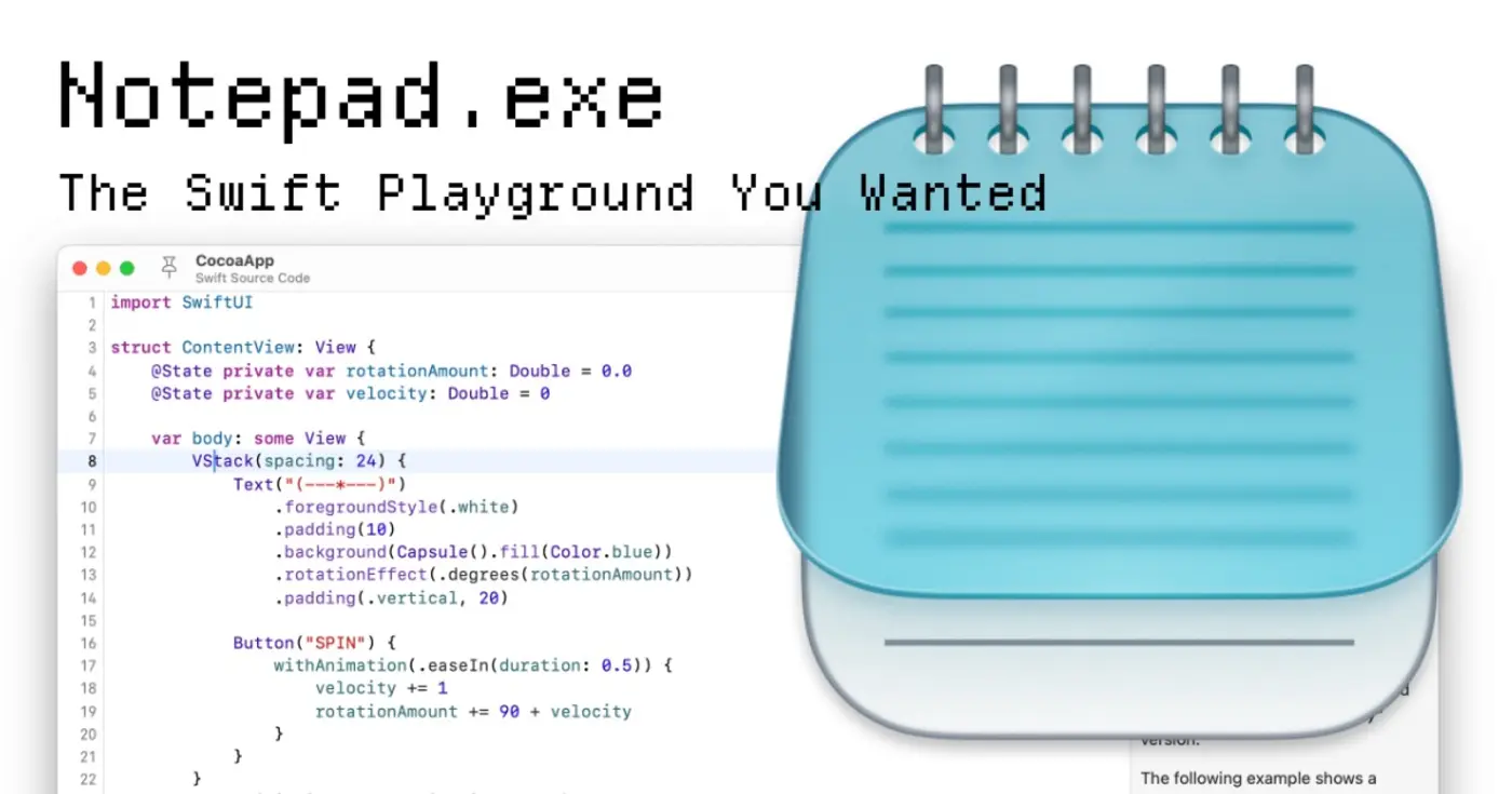 show hn notepadexe macos editor for swift and python now linux runtime