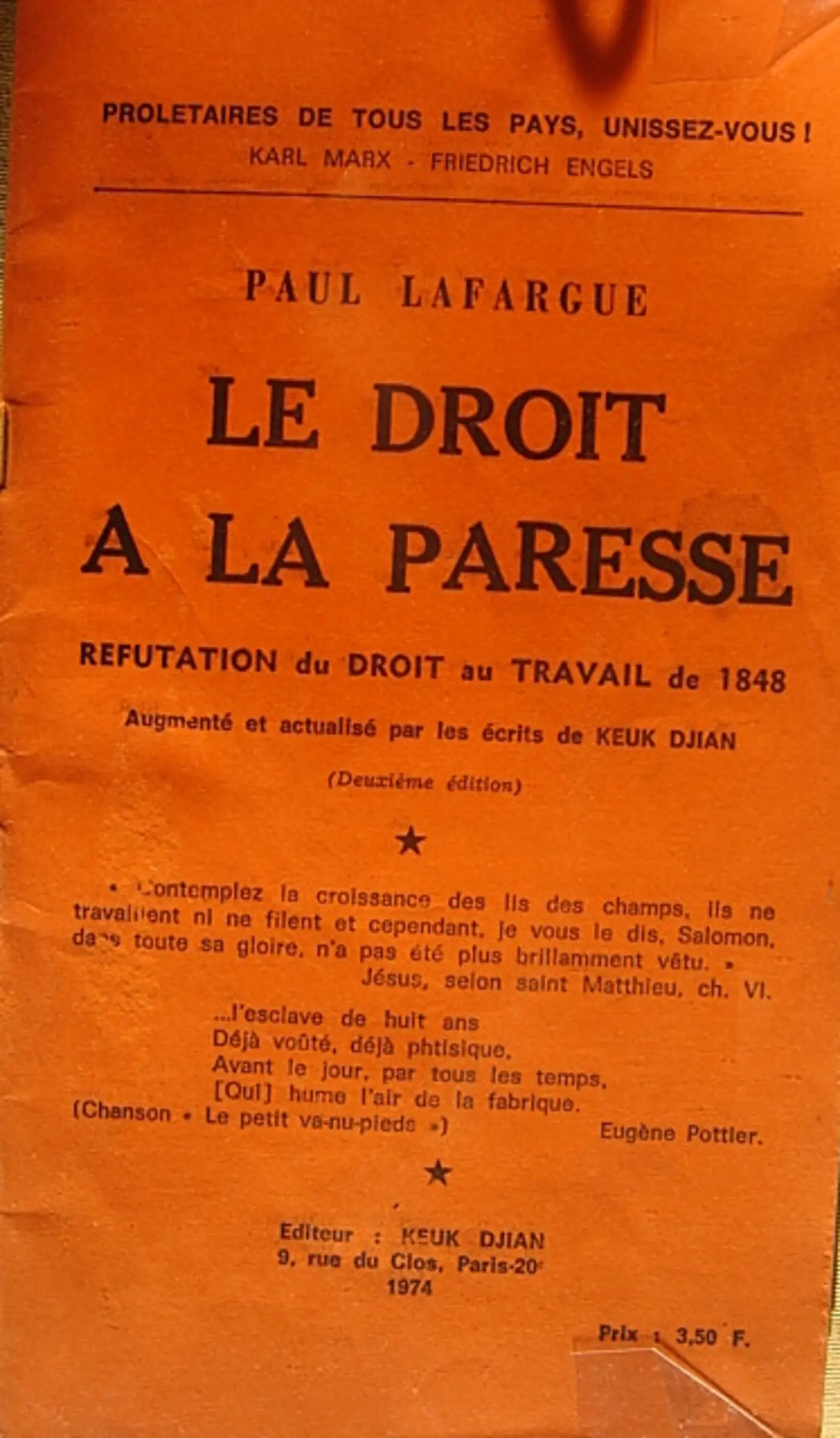 the right to be lazy 1883