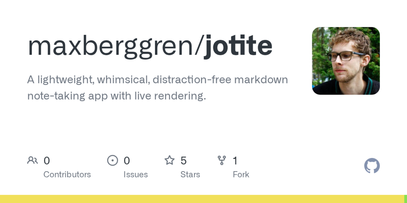 show hn jotite a whimsical linux markdown notetaking app