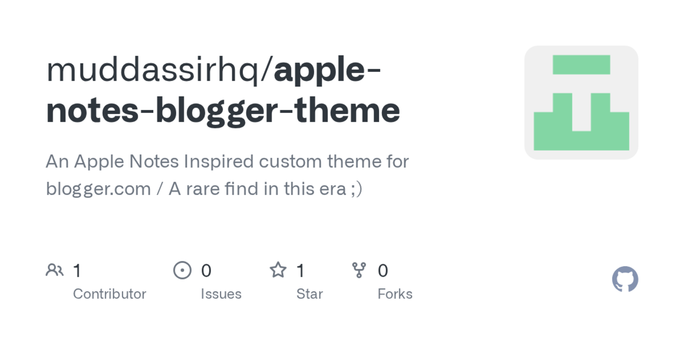 a blogger theme inspired from apple notes
