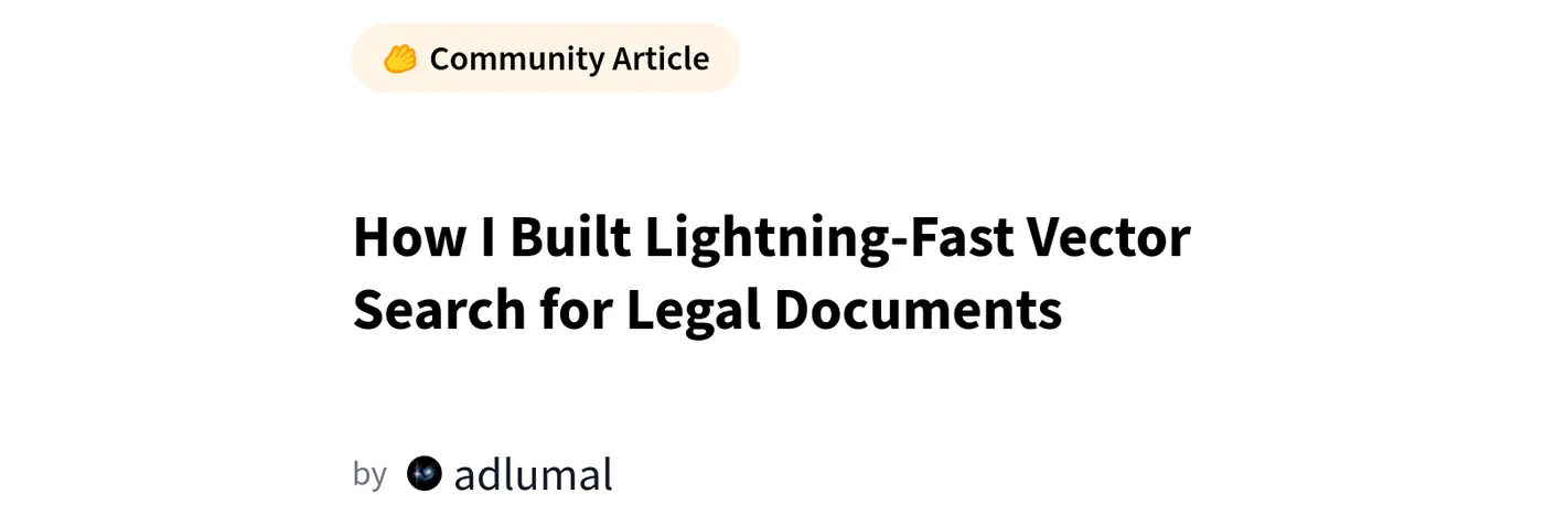 building fast vector search for legal documents
