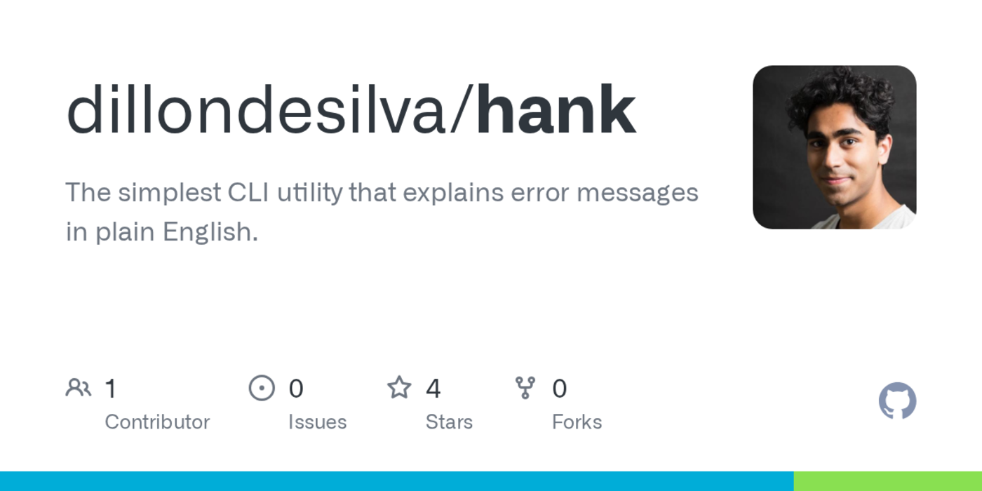 show hn hank simplest cli tool to get errors in plain english