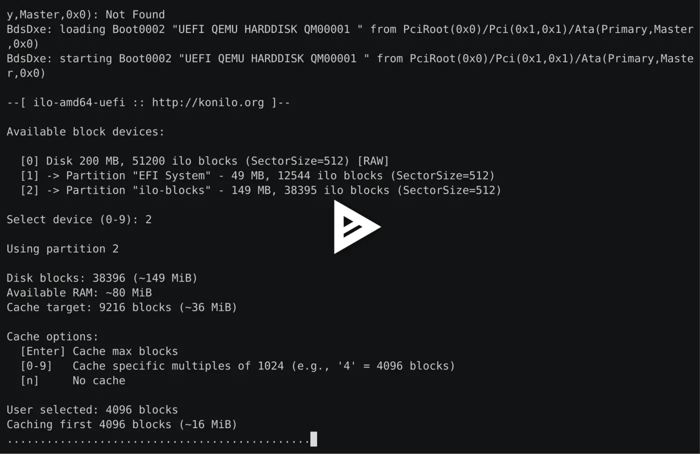 ilo a forth system running on uefi