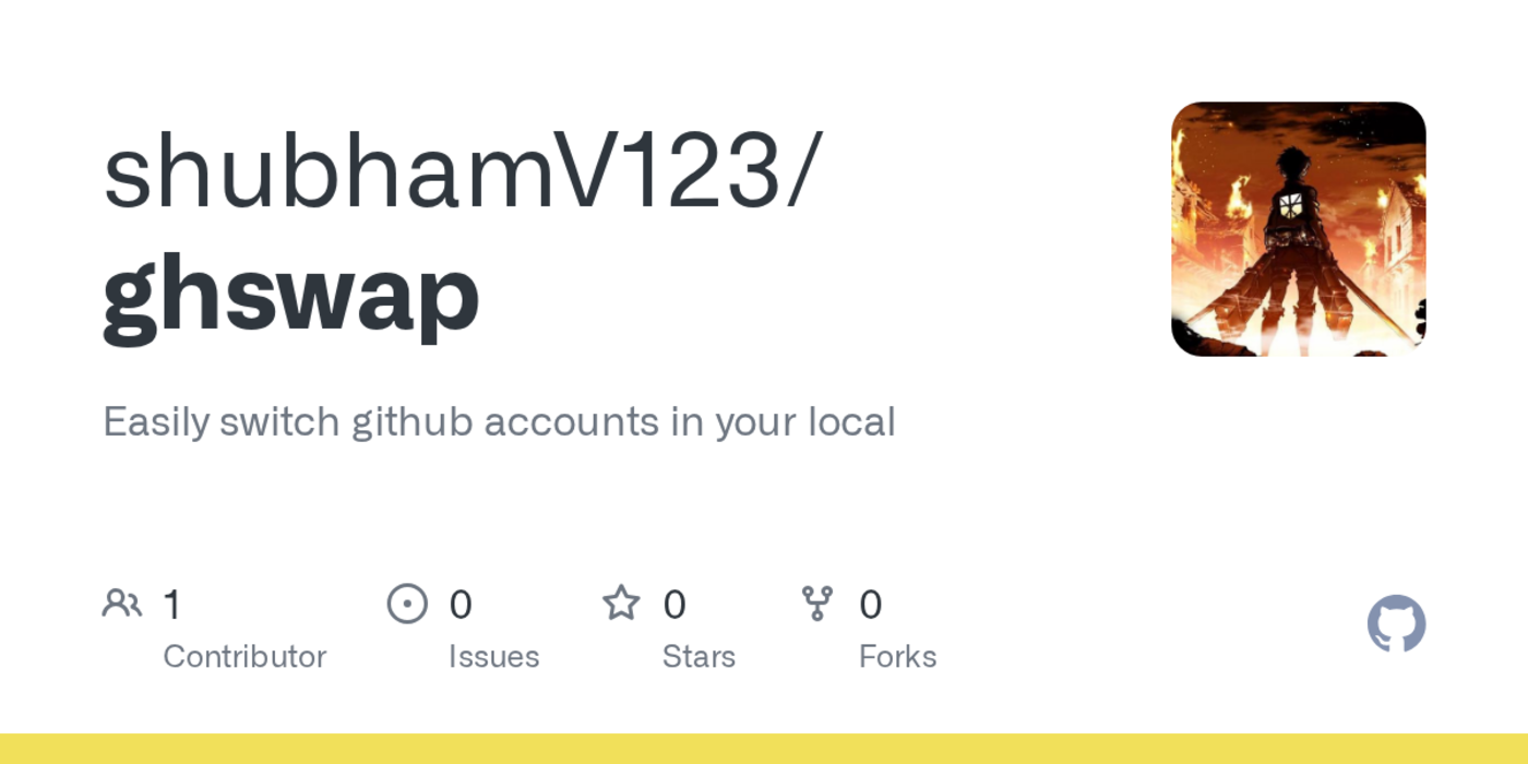show hn ghswap cli tool for managing multiple github accounts