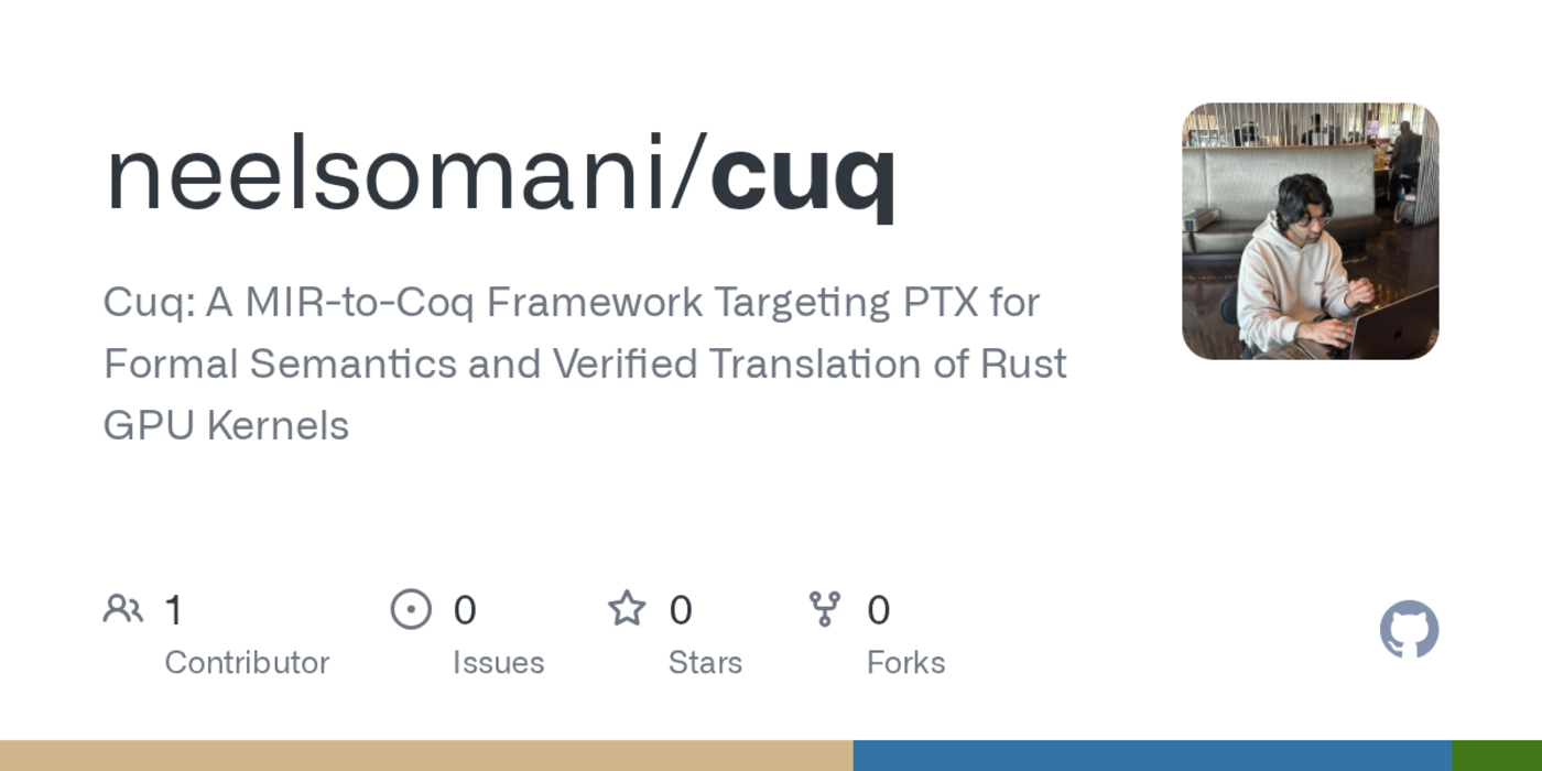 show hn cuq formal verification of rust gpu kernels