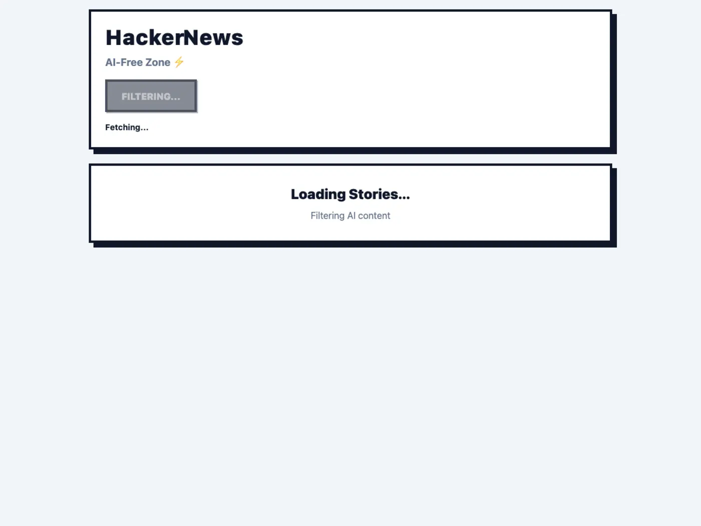 show hn hacker news sans ai content