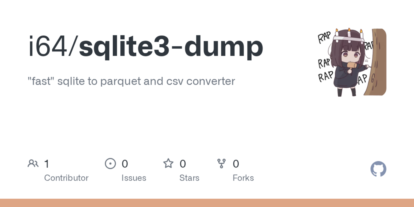 show hn sqlite3dump a fast sqlite to csv and parquet