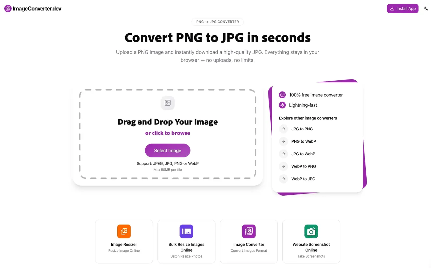 show hn a fast privacyfirst image converter that runs in browser