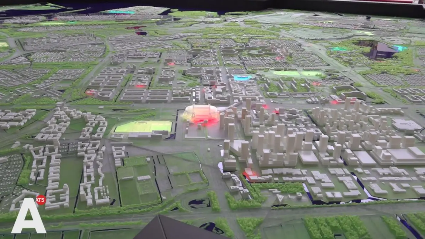 3d printed maquette of amsterdam on scale 12000
