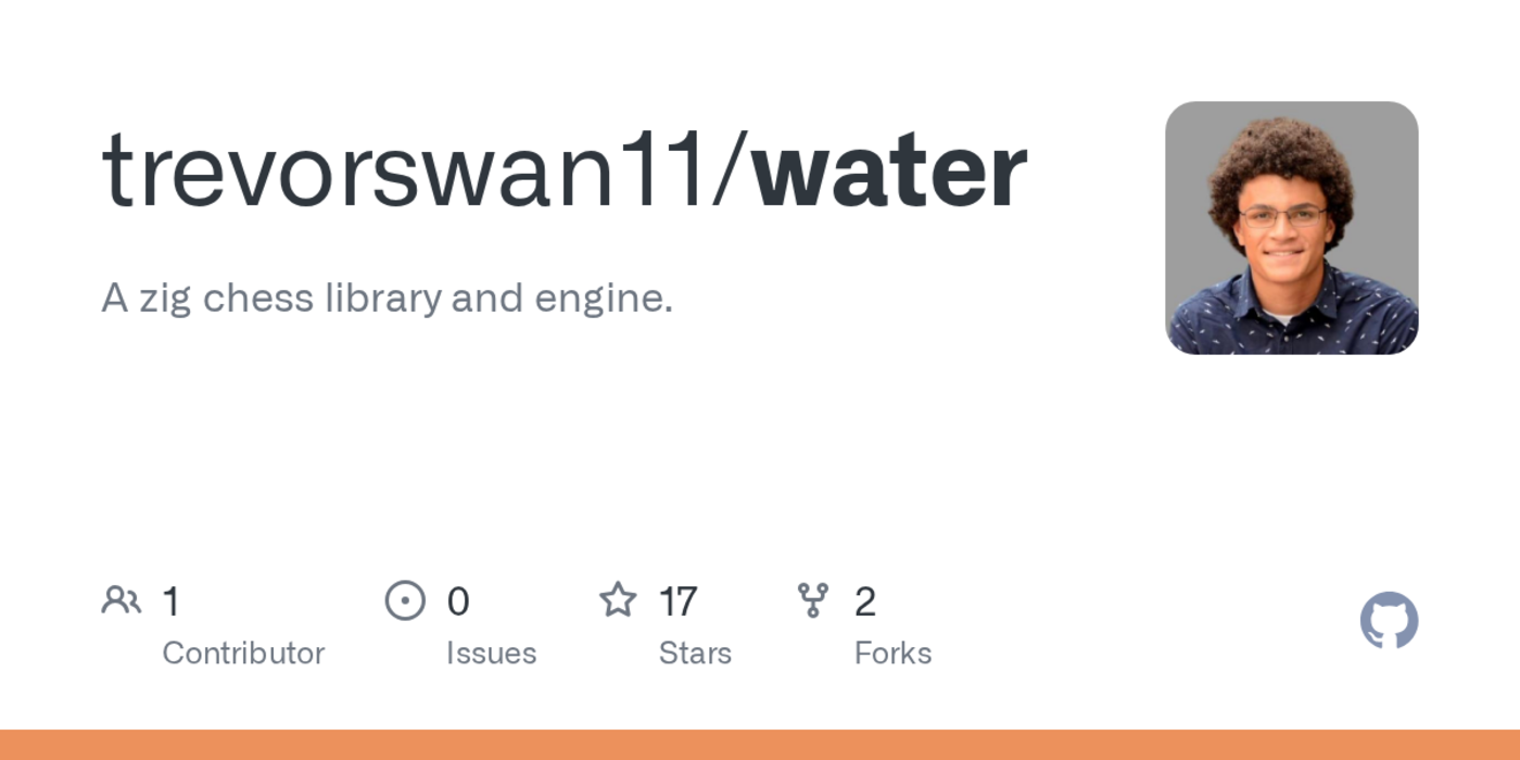 water a zig chess library framework and engine