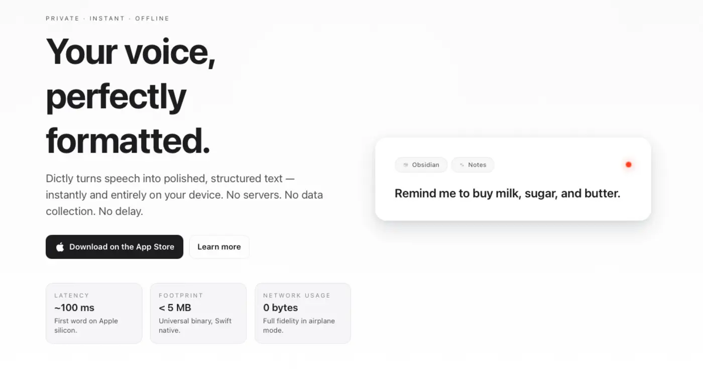 show hn dictly local realtime voicetotext for macos sub100ms no cloud